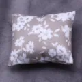 Mini dollhouse floral print cotton pillow, cute miniature sofa cushion toy accessory. - Khaki Floral (Style D)