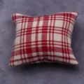 Miniatur Puppenhaus rot-weiß kariertes Baumwollkissen Sofa Kissen für Modell Dekoration - Rot Weiß Karo (Stil E)