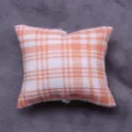 Puppenhaus Miniatur Baumwolle Kissen orange kariert Sofa Zierkissen Puppenhaus Zubehör. - Orange Weiß Karo (Stil G)