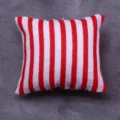 Puppenhaus Miniatur rot weiß gestreiftes Kissen Baumwolle Sofa Modell Puppen Zubehör - Rot Weiß Gestreift (Stil H)
