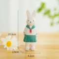 Wooden cute rabbit figurine with sailor uniform, creative desktop ornament for kids room decor. - Blue Rabbit Humanoid
