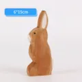 Wooden rabbit ornament figurine, cute animal desktop decor, natural wood finish. - Standing Rabbit