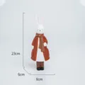 Holzhase Figur Tischdekoration mit Mantel und Schal Heimdekoration Geschenk 23x8x6cm - Prinzessin Duoduo (Groß)