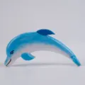 Handmade Wooden Dolphin Figurine Toy Blue Wood Carving Animal Home Decoration Variant. - Dolphin