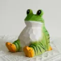 Wooden Frog Phone Holder Cute Animal Desktop Stand Handcrafted Wooden Carved Ornament Green - Frog Phone Stand