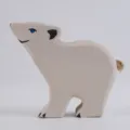 Handgefertigte hölzerne Eisbär Figur Spielzeug, süße Tier Heimdekor Ornament Variante. - Weiße Bär