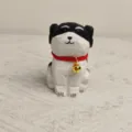 Handmade wooden cartoon dog ornament for desktop and car interior, cute bell gift. - Schnauzer with Red Leather Cord & Bell