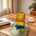 Cute cartoon lion desktop phone holder, creative resin animal ornament for office desk. - Lion Phone Stand