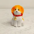 Handcrafted wooden dog figurine with bell and red collar, ideal for cute desktop decoration. - Beagle with Red Leather Cord & Bell
