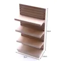 Miniature wooden display shelf detail, 4-tier rack model for dollhouse scenes - Natural