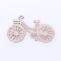 Wooden bicycle dollhouse miniature craft DIY hand painting decorative wooden chipboard piece - Natural