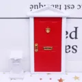 Miniature porte rouge de toit pointu de maison de poupée avec pilier pour décor de paysage. - Rouge