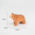 Handmade wooden bear figurine, cute animal ornament for home desktop decor and creative gifts. - Little Brown Bear