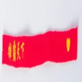 Rotes besticktes Stoffband Band mit chinesischem Text und Herz Detail für DIY Handwerk Dekoration Ansicht. - Weltherrschaft