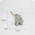 Handmade wooden elephant figurine, creative desktop animal ornament for home decor and gifts. - Elephant