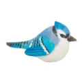 Handmade wooden blue bird figurine, cute carved animal desk decor ornament for home gift. - Plump Bird 2