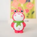 Handcrafted Wooden Frog Figurine Cute Animal Statue Colorful Home Decor Desktop Ornament - Colorful Red Frog
