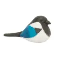 Handmade Cute Wooden Bird Figurine Animal Wood Carving Home Decor Blue And Black Style - Magpie