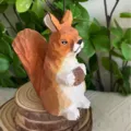 Statuetta scoiattolo in legno intagliato a mano decorazione scrivania regalo - Scoiattolo