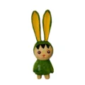 Handcrafted wooden rabbit figurine cute cartoon animal desktop car ornament sculpture art toy - Long-Eared Rabbit - Fruit Green