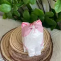 Handcrafted wooden cat figurine cute pink and white animal desktop ornament variant item - Large Pink Cat 1