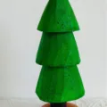 Wooden Christmas tree ornament tiered green faceted design creative desktop decor gift. - Small 3-Section Tree 19.5cm