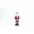 Wooden Christmas dog figurine Santa Claus ornament red and white desktop decoration SKU - Christmas Dog Figure