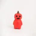 Handmade carved wooden pumpkin figurine ornament variant, cute desktop decor piece. - Wooden Carved Pumpkin Man Ornament / Pumpkin Man