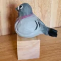Hand-carved wooden pigeon figurine rustic bird ornament desktop decor wooden craft toy gift - Grey Pigeon
