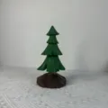 Wooden Christmas tree desktop ornament, green wooden carved holiday tabletop decor item. - 4-Tier Tree Tower