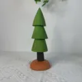 Wooden Christmas tree ornament desktop decoration handmade holiday gift festive home decor - Large 3-Section Tree 22cm