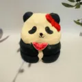 Handgeschnitzte hölzerne Panda-Figur hält Wassermelone süßes Tier Desktop-Dekor Geschenk - Wassermelone essender Panda