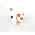 Handmade carved wooden cat figurine with brass bell, cute desktop decoration item. - Cat Style 5