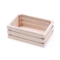 Detail de caisse en bois miniature avec structure a lattes pour decor de maison de poupee. - L / Naturel