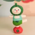 Handmade wooden carved creative desktop decoration cute watermelon figurine ornament - Watermelon Cat 1