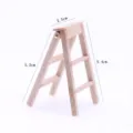 Scala in legno in miniatura casa delle bambole mobili BJD scena pieghevole 5cm - Colore naturale