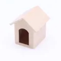 Maison de chien en bois miniature mobilier de maison de poupée détail de modèle de scène - Naturel