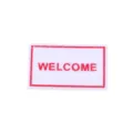Miniature dollhouse welcome mat non-woven carpet detail view for BJD doll home decoration. - White