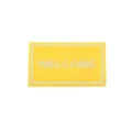 Miniature dollhouse felt welcome rug yellow detail shot for micro scene home decoration. - Yellow