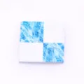 Piastrella per pavimenti in legno per casa delle bambole blu bianco quadrato OB11 - Set da 9 Pezzi / bianco-blu
