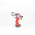 Wooden parrot glasses holder, cute carved animal eyeglass stand for desktop home office decor. - Red Parrot