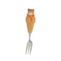 Forchetta da frutta in legno con orso scolpito e sciarpa, forchetta da dessert in acciaio. - Forchetta da frutta orso n. 5
