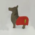 Figura de animal de madera juguete de escritorio decoracion sella roja con motivo - Caballo