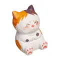 Figura de gato de madera tallada lindo gatito adorno de escritorio coche decoracion - Gato Atigrado