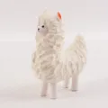 Handcrafted wooden alpaca figurine cute carved animal sculpture home decor gift item - Alpaca (Large White)