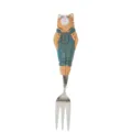 Forchetta da frutta in legno intagliata a mano, posate da dessert creative per bambini e regali. - Cucchiaio da frutta gatto con bretelle n. 4