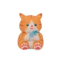 Figura de gato de madera tallada con pez decoración bonita para el hogar y oficina - Gato sosteniendo un pez azul