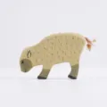 Figura de oveja de madera tallada a mano, juguete de animal de madera para decoración de escritorio - Oveja
