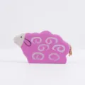 Juguete de oveja de madera rosa, lindo adorno de escritorio animal y decoración DIY. - Oveja Rosa