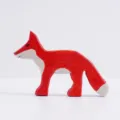 Figura de zorro de madera hecha a mano bonita decoración de escritorio para niños - Zorro Rojo